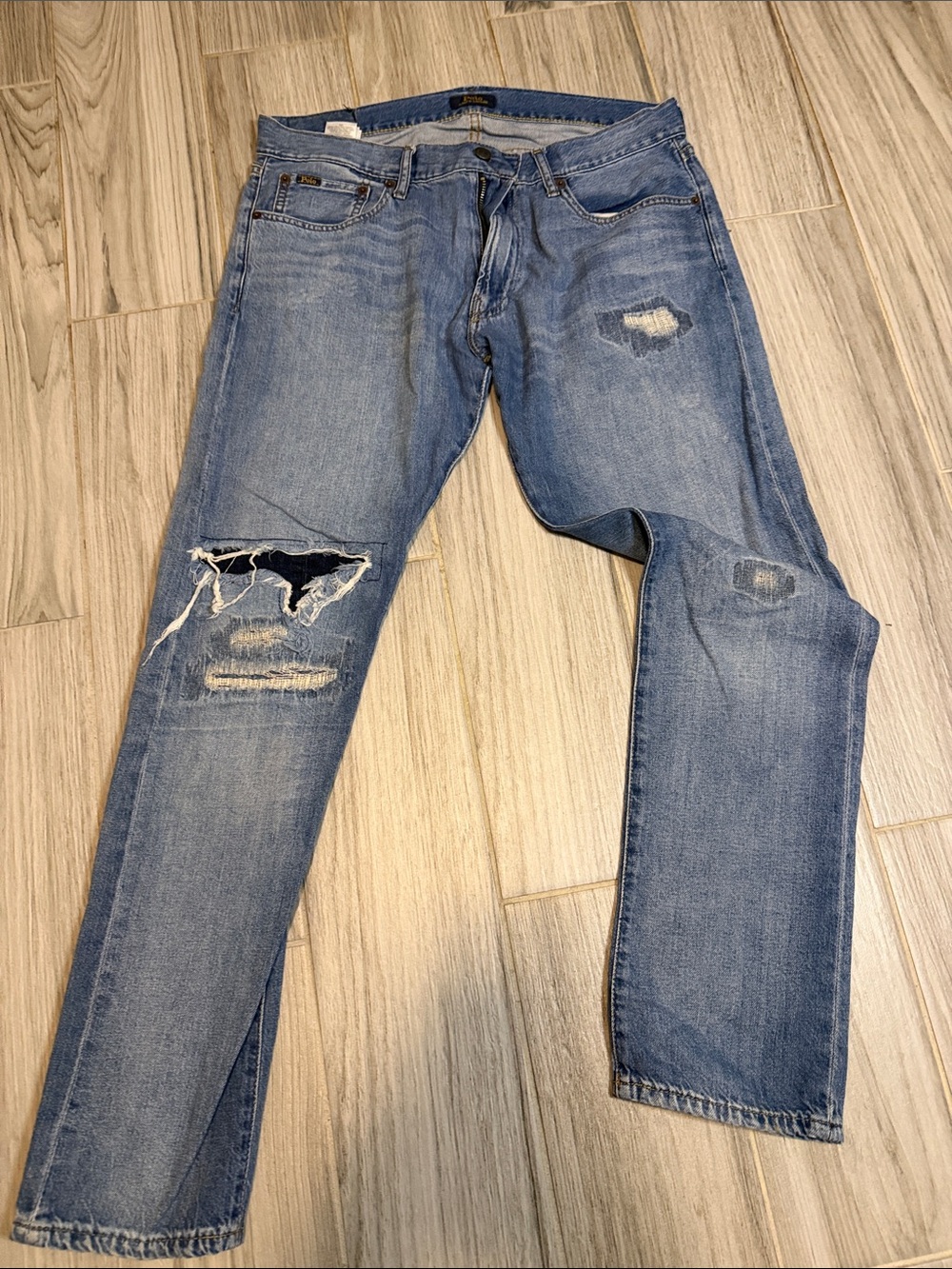 Ralph Lauren Distressed Straight Light Blue Jeans